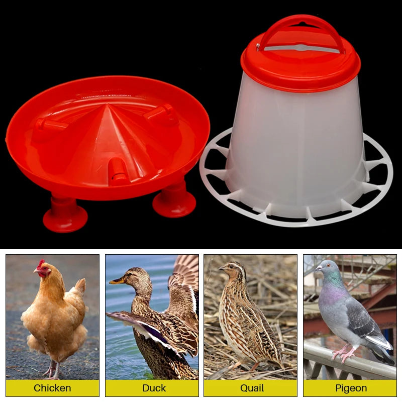 New 1.5kg Chicken Feeder Bucket With Legs.  Poultry Food Fountain - Pet Friendly Supplies