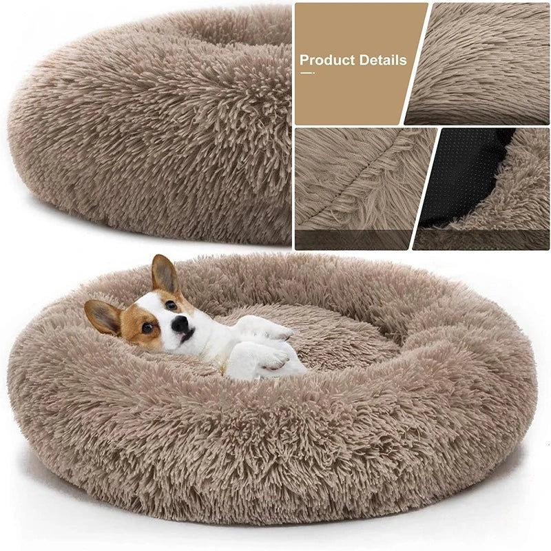 Ultra Soft Comfortable Donut Cuddler Dog Bed Pet Friendly Supplies