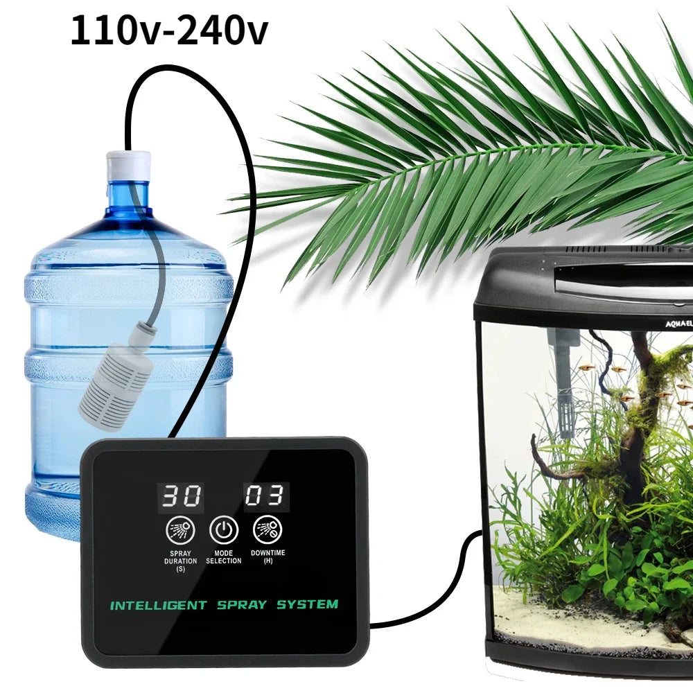 Intelligent Automatic Reptile Fogger Touch Screen Humidifier Timer Mist Rainforest Spray System Set Pet Friendly Supplies