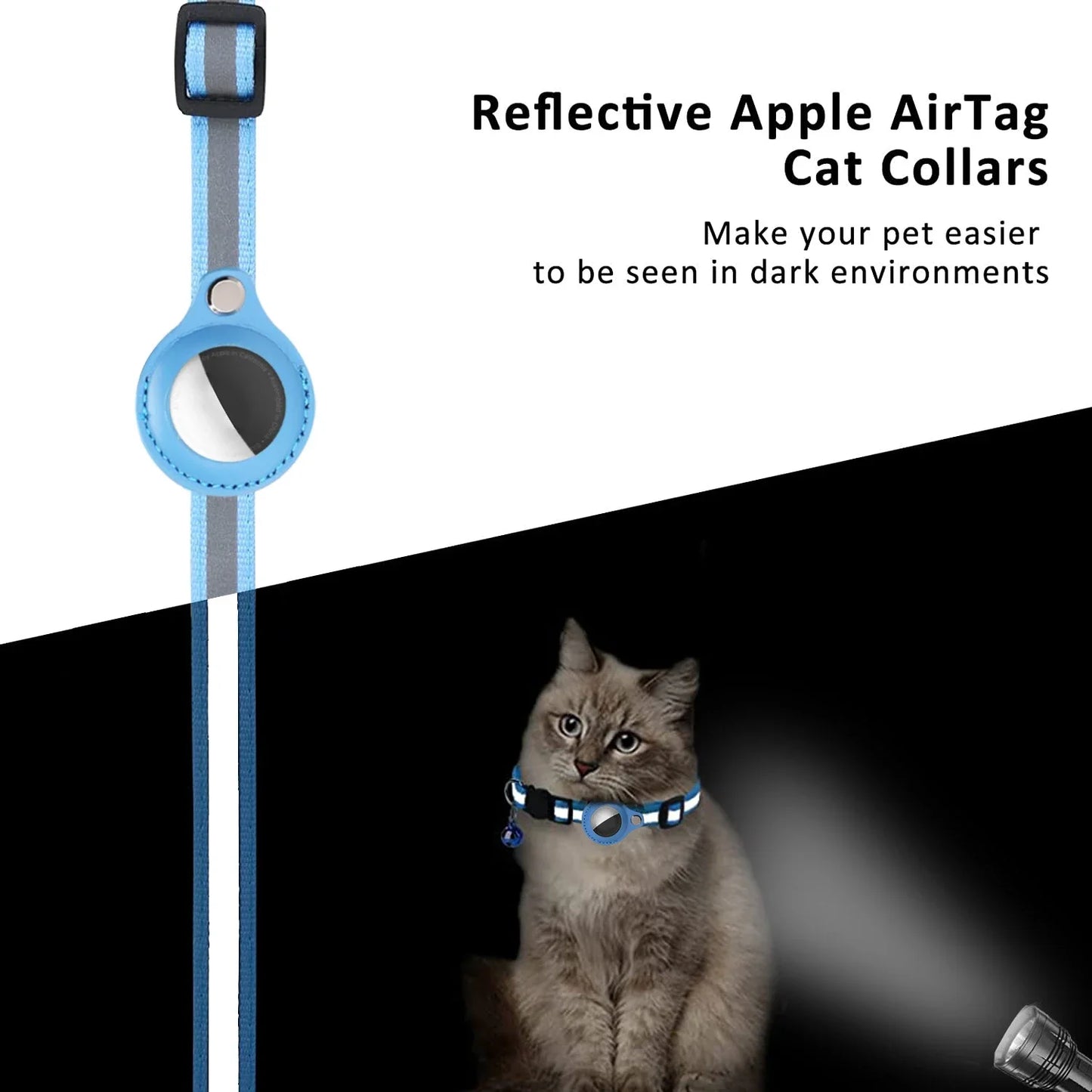 Reflective Anti-Lost Cat Collar With GPS Tracker Protective Case With Bell Pet Friendly Supplies