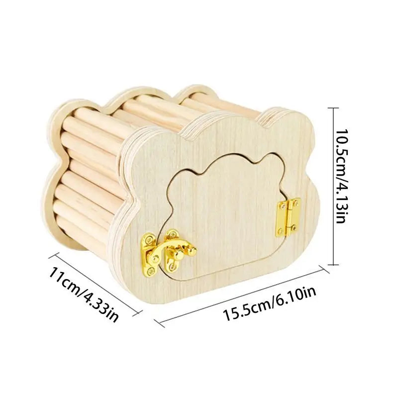 Wooden Small Animal Hideout House Cute Cloud Shapes Pet Friendly Supplies