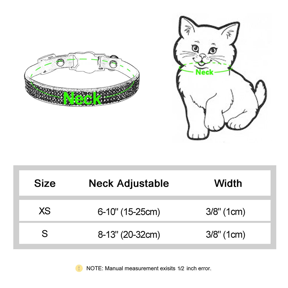 Soft Cat Collar With Rhinestones Pet Friendly Supplies