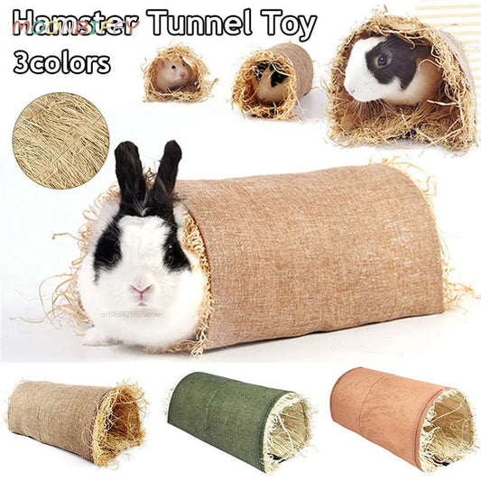 Durable hamster tunnel toy in 3 colors, suitable for small pets, featuring a cozy, playful design for exercise and hiding. Ideal for hamsters and rabbits.