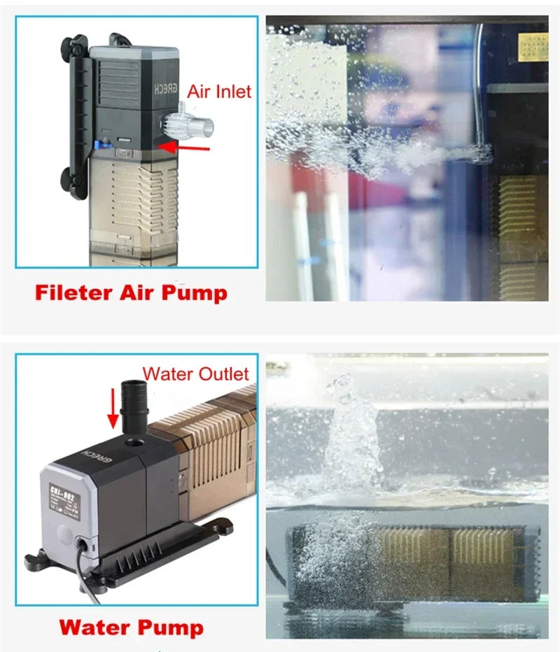 Aquarium Filter Pump Super 4 In 1 Fish Tank Pet Friendly Supplies