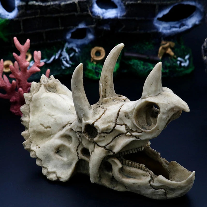 Animals Skull Fish Tank Fossil Dinosaur Ornaments Pet Friendly Supplies