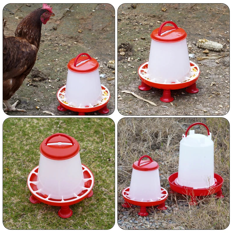 New 1.5kg Chicken Feeder Bucket With Legs.  Poultry Food Fountain - Pet Friendly Supplies