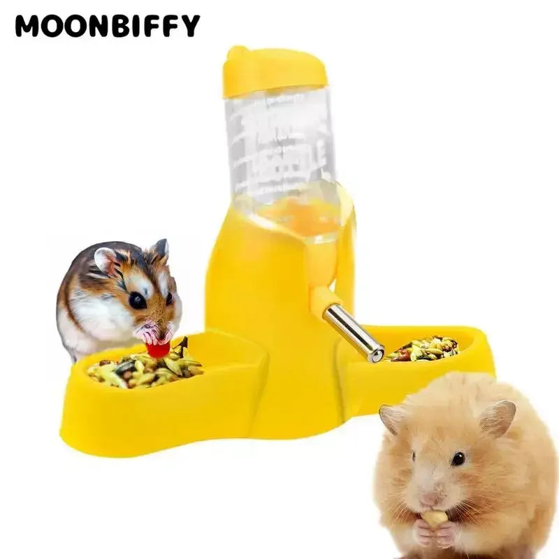 Small Animal Water Bottle/Food Feeder Automatic Dispenser Double/Single Bottle Holder Pet Friendly Supplies