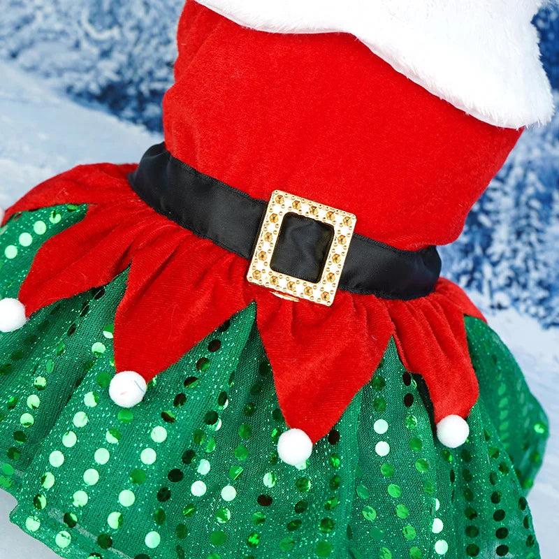 Christmas Dog Party Dress Pet Friendly Supplies