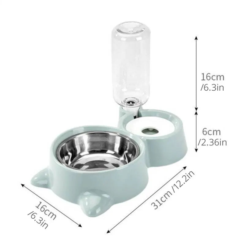 Blue 2 In 1 Bowl & Water Feeder Pet Friendly Supplies