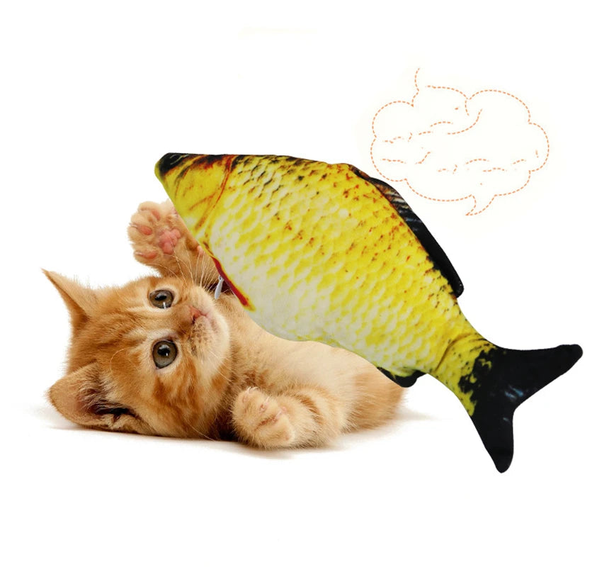 3d Fish Simulation Soft Plush Anti-Bite Catnip Pet Friendly Supplies