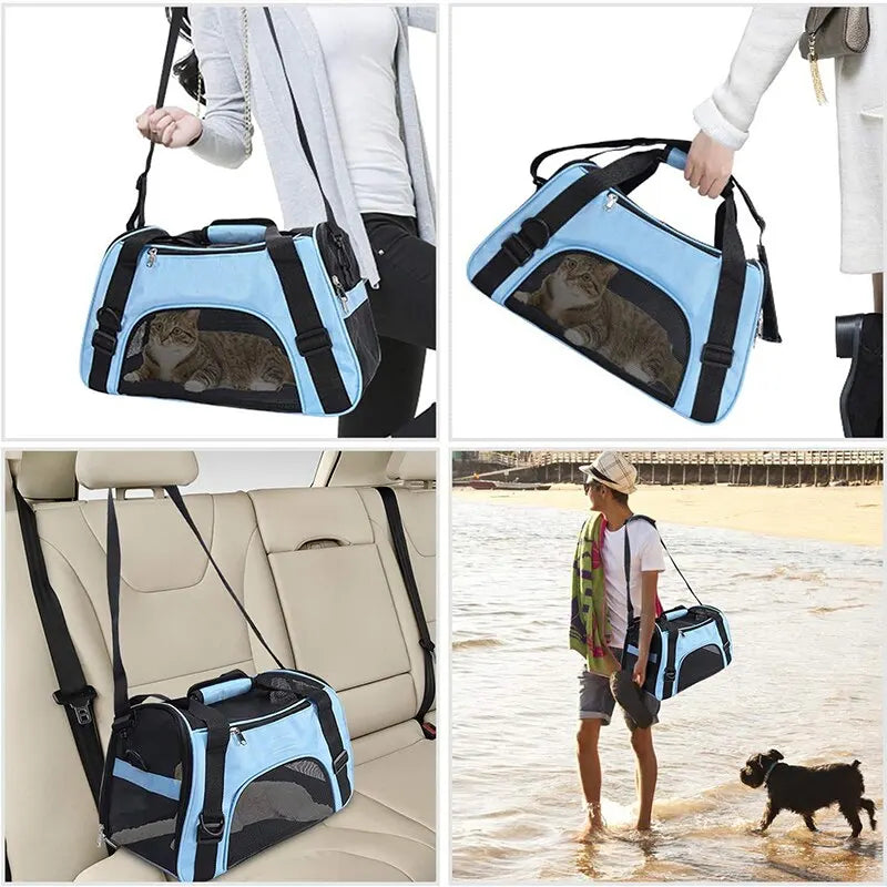 Soft-Sided Cat Travel Carrier Pet Friendly Supplies