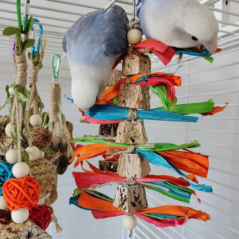 Bird Toy Natural Wooden Blocks For Bird Cage - Pet Friendly Supplies