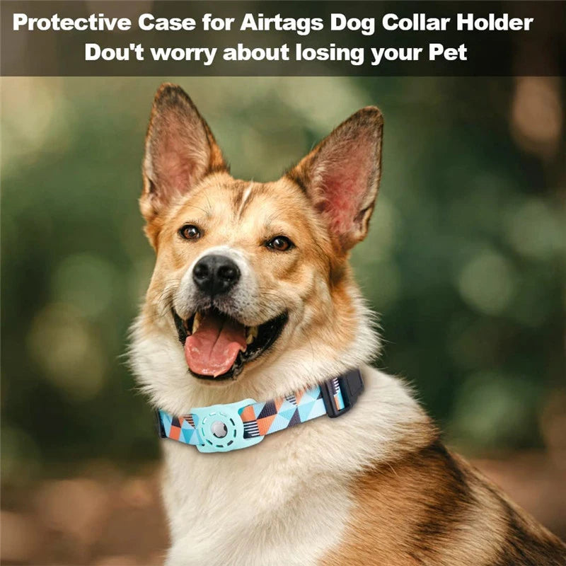 Digital Printing Dog Collar With Airtag Holder - Pet Friendly Supplies