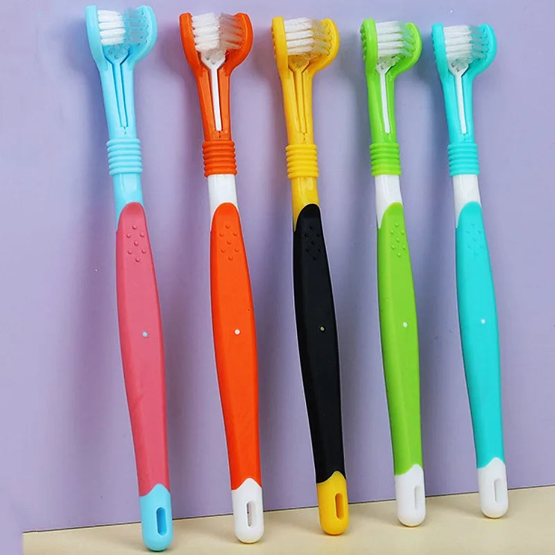 Three Sided Pet Toothbrush Pet Friendly Supplies