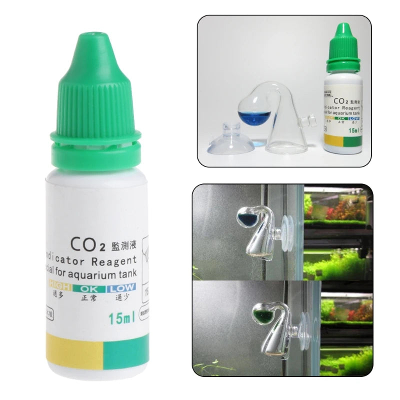 CO2 Fish Tank Diffuse Glass Drop Checker For Co2 Monitor glass drop checker PH Long Term Indicator Monitor Tester combination Pet Friendly Supplies