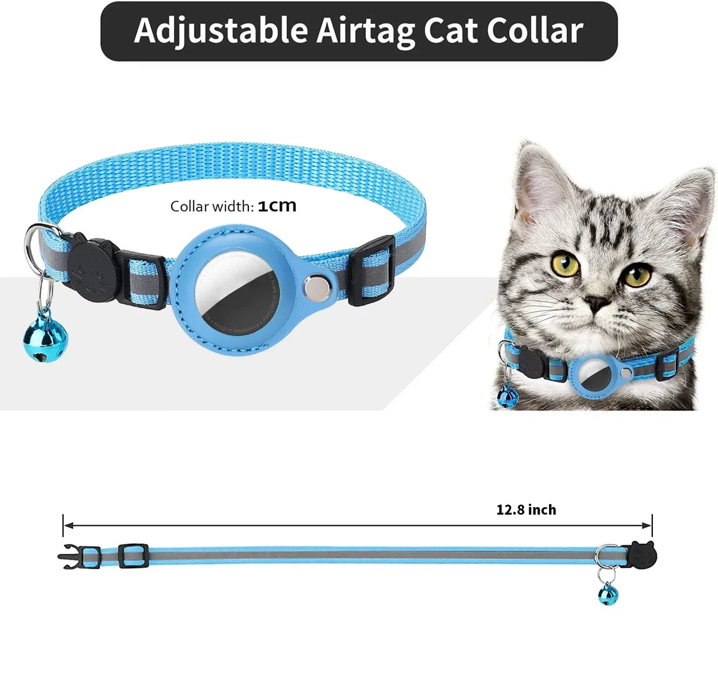 Reflective Anti-Lost Cat Collar With GPS Tracker Protective Case With Bell Pet Friendly Supplies