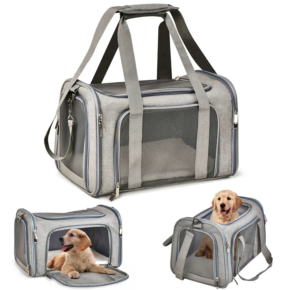 Dog Carrier Bag Soft Side Backpack Pet Friendly Supplies