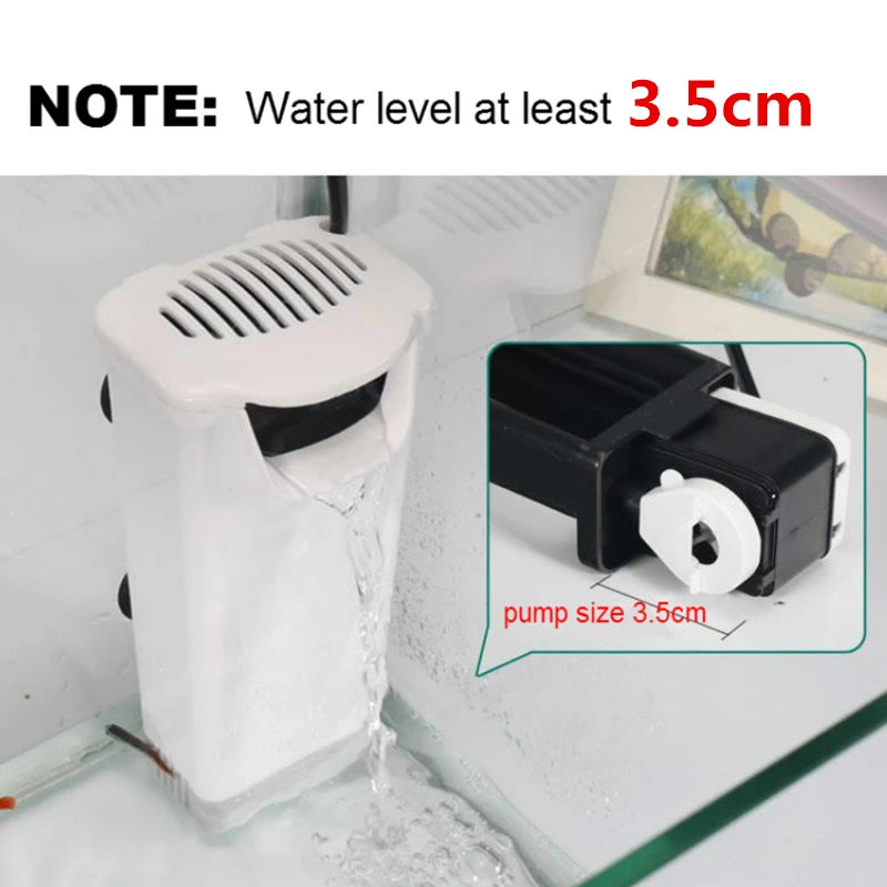 3W 200L/H Waterfall Aquarium Filter Pump Fish Tank Low Water Level Filter Oxygen Pump Fish/Reptile Supply 220-240V Pet Friendly Supplies