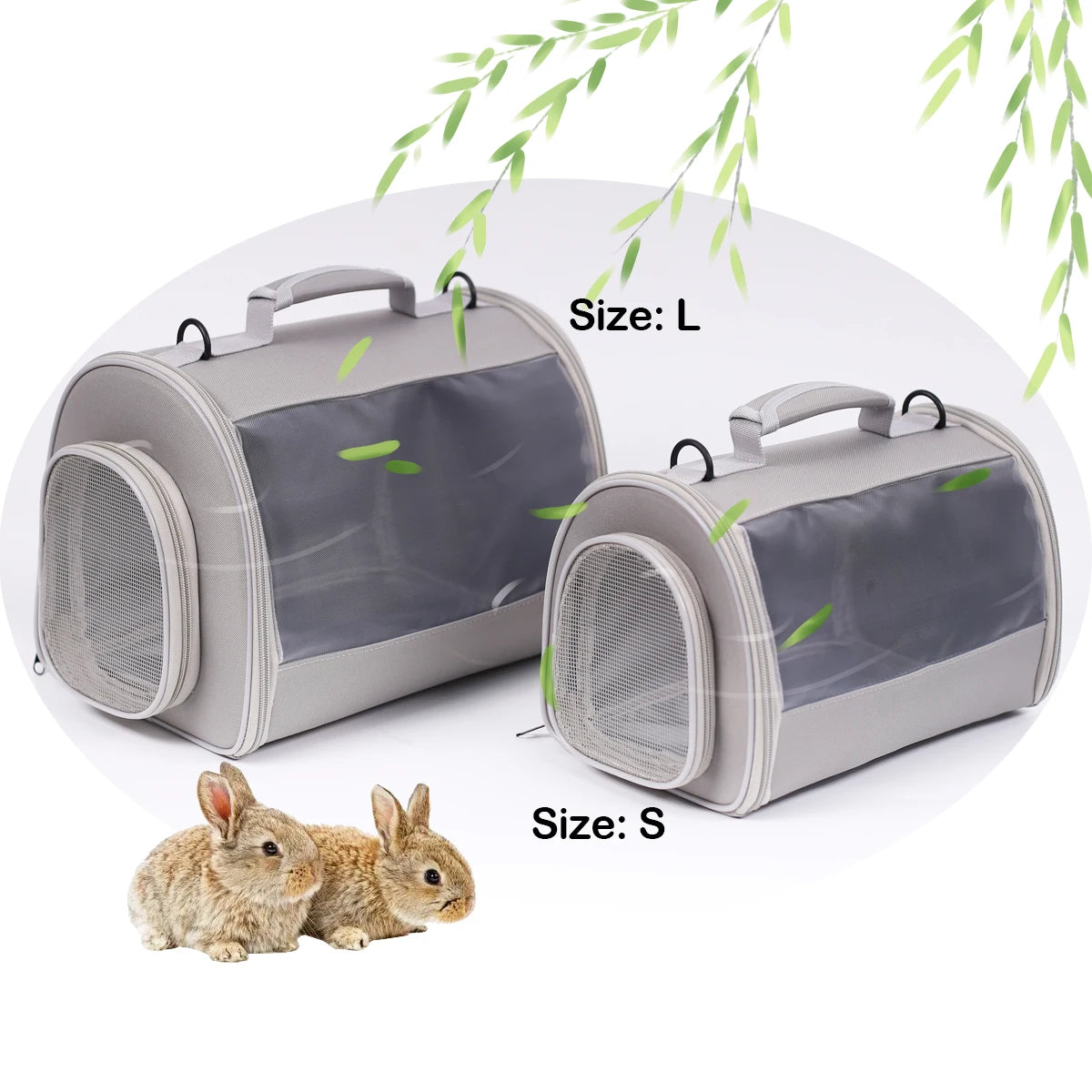 Portable Clear Small Animal Transport Cage Breathable Window Collapsible Outdoor Bag Pet Friendly Supplies