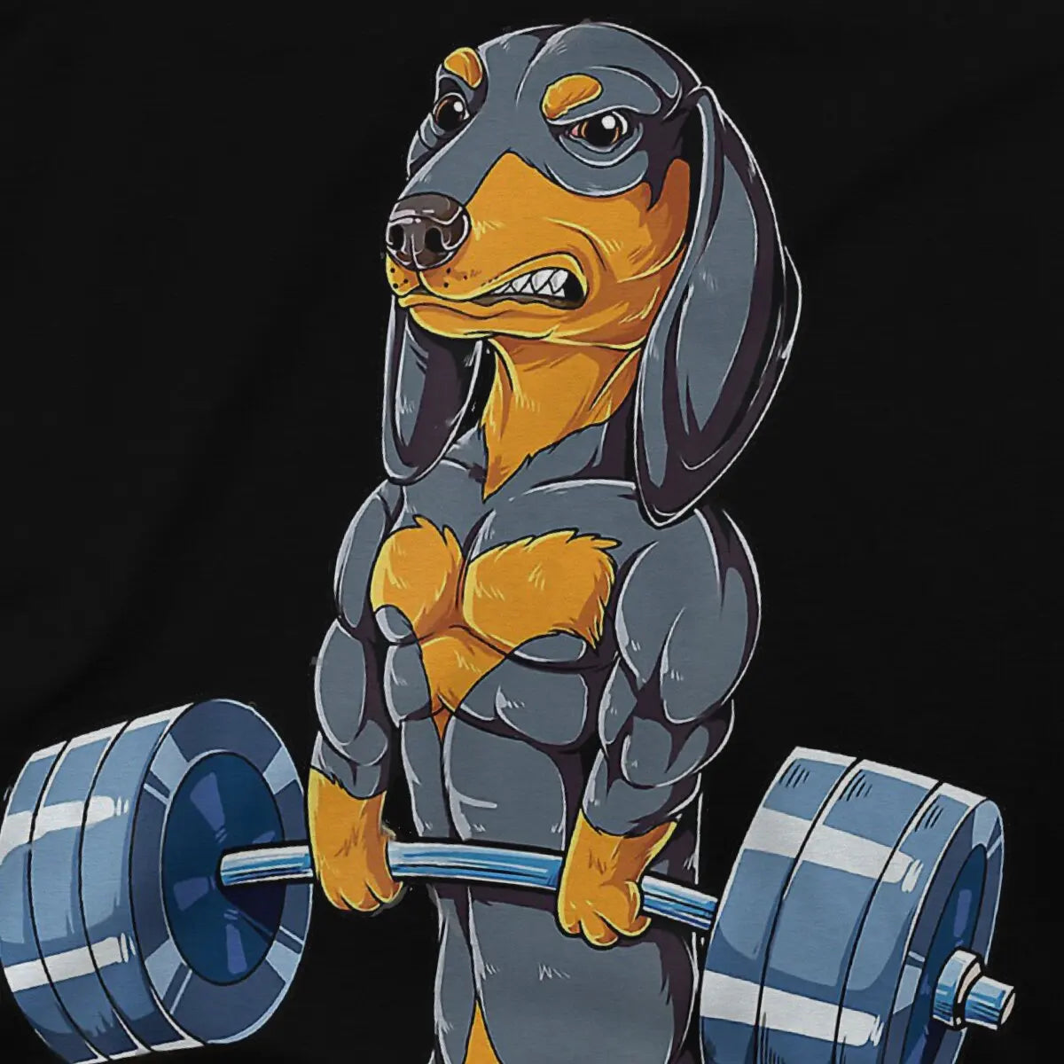 Funny Deadlifting Dachshund Bodybuilding Hip Hop T - Shirt Pet Friendly Supplies